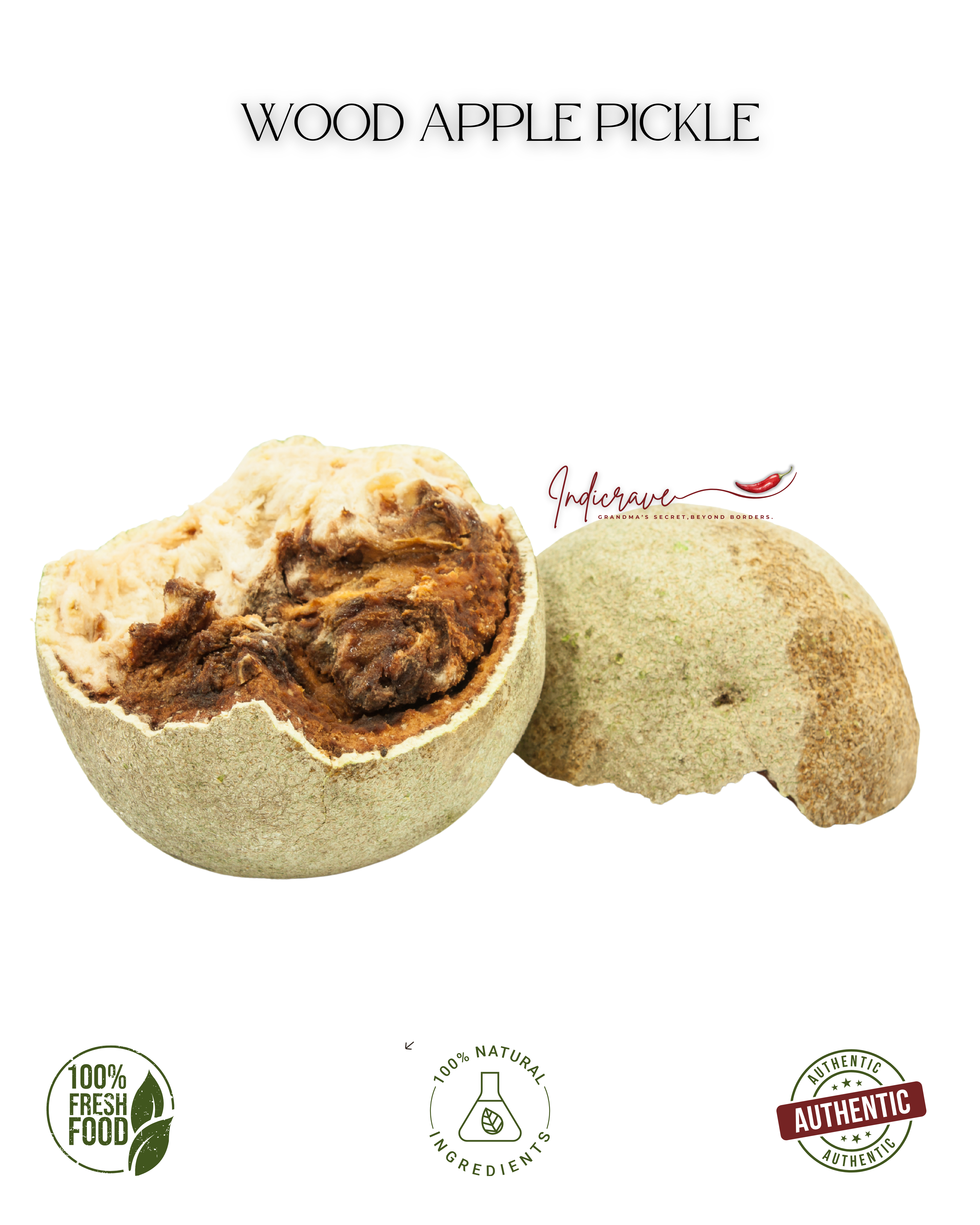 Indicrave Wood Apple Pickle – Exotic Tang with a Rustic Twist