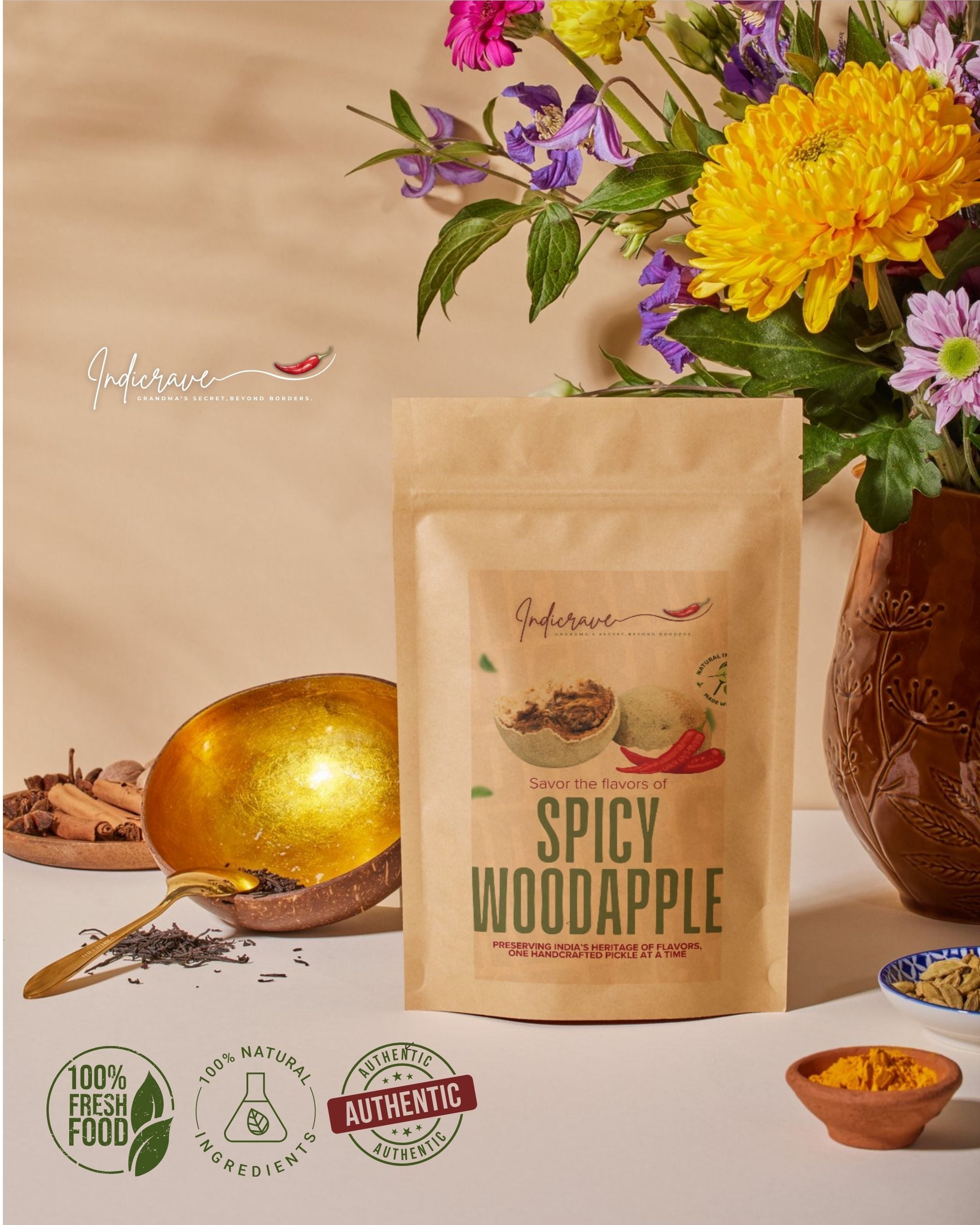 Indicrave Wood Apple Pickle – Exotic Tang with a Rustic Twist